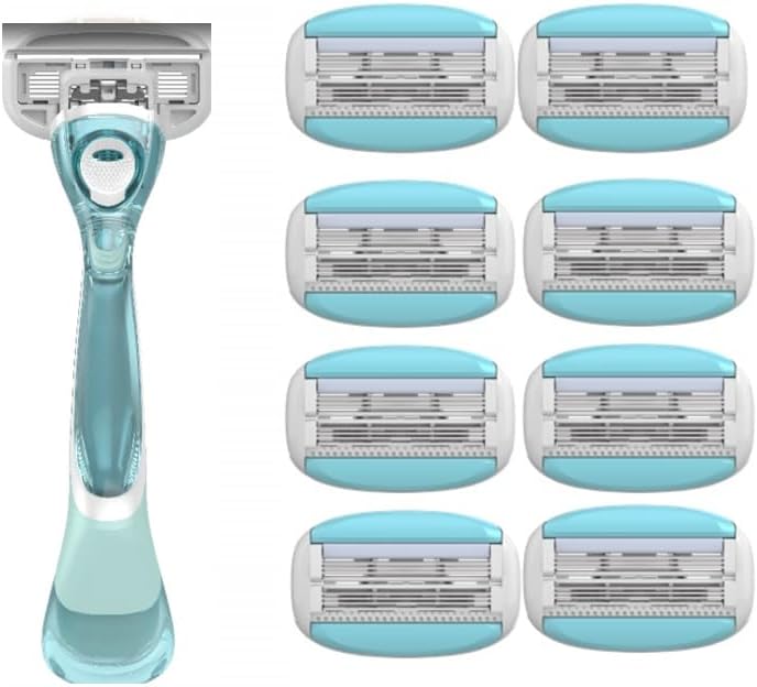 NEW EVE 6 Women’s 6 Blades Refills x 8 with Free Handle