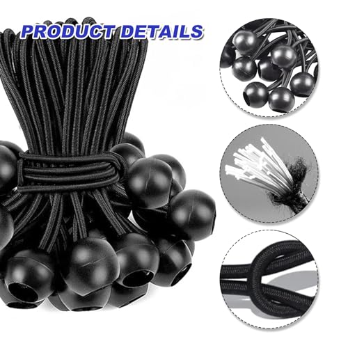 50 Pcs Bungee Cord with Balls, Heavy Duty Bungee Cords, Elastic Cord with Balls - Image 3