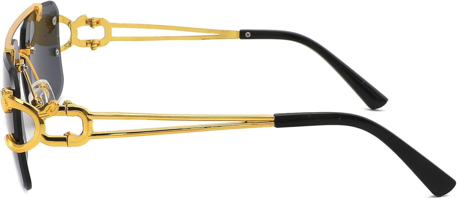 Technigadgets Codie Tinted Square Sunglasses Men's Rimless Double Bridge Glasses Mens Gifts - Image 4