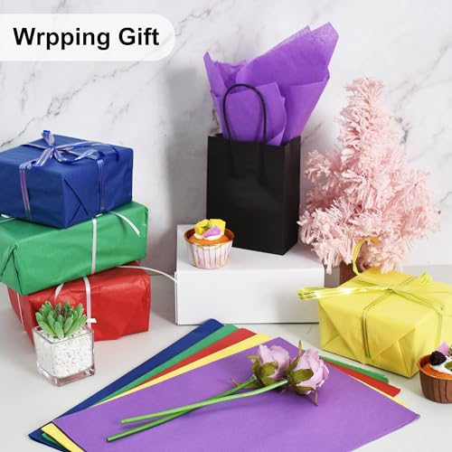 Image of BEISHIDA 100 Sheets 5 Color Tissue Paper Bulk, Wrapping Tissue Paper for Gift Bags, 14 x 20 Inch Gift Wrap for Birthday Wedding Graduation DIY Crafts Holiday Flowers(Colorful Series)