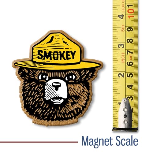 Imán Cabeza de Smokey Bear de Goma 3D Vintage miniatura 2