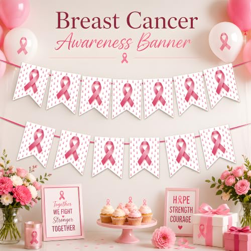 Image of Breast Cancer Decorations - Pink Ribbon Breast Cancer Awareness Banner