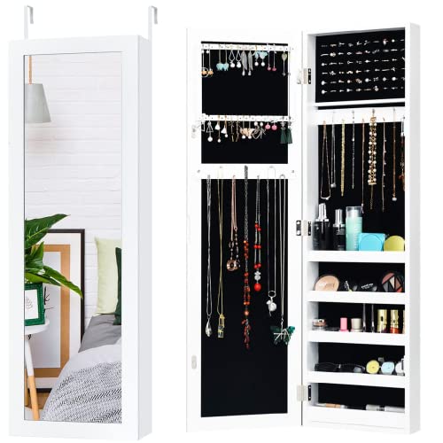 MAT EXPERT Wall/Door Mounted Jewelry Armoire, Bedroom Large Jewel...