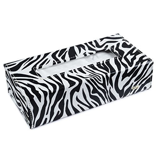 Image of Tissue Box Holder with 100 Pulls Cotton Rags Tissue | Handcrafted Fine Leather - Like Finish | for Gifting, Office Desks, Cars & Home Decor | Durable & Water Resistant (Multicolor)