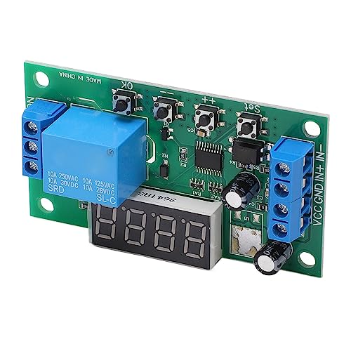 Modulo relè Contaimpulsi Multifunzionale, Scheda relè con Ritardo 0,1 S a 9999999,9 S, Precisione 0,01 S 12 modalità Installazione Semplice Ideale, Misuratori EMF (12V)