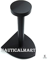 Vista 4 de NauticalMart Soporte de casco de madera negro Soporte de exhibición - Casco medieval de armadura