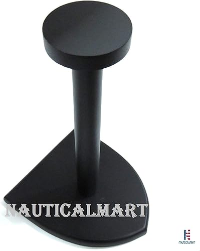 Miniatura 6 de NauticalMart Soporte de casco de madera negro Soporte de exhibición - Casco medieval de armadura