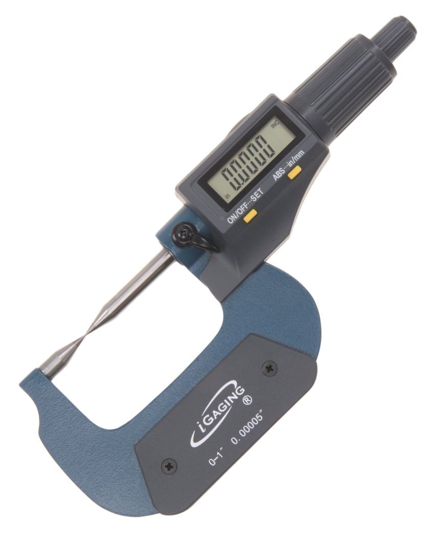 iGaging Digital Micrometer w Data Output 0-1"/0.00005"/0.001mm Double Point