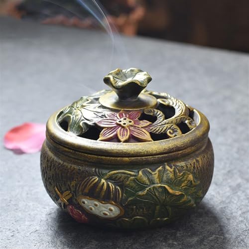 Accessoires de méditation TUSUOD et brûleur d'encens rétro lotus - 7