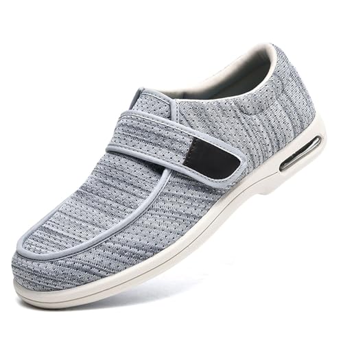 Wide Fitting Mens Shoes Men's Extra Width Slip-on Trainers with Adjustable Straps Easy on & Off Comfortable Walking for Swollen Feet - Main Image