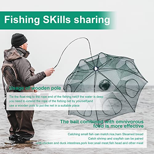 Nswdhy New Fishing Bait Foldable Net Trap Cast Dip Cage Crab Fish Minnow Crawdad Shrimp #TOP6