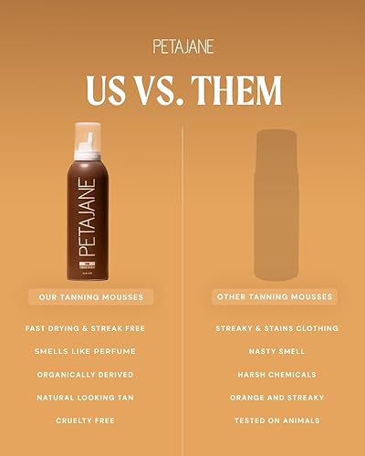 Vista 6 de Mousse de bronceado oscuro de 7 onzas, fabricada en los Estados Unidos, sin rayas, ligera, antiadherente, de rápida absorción, vegano, bronceador