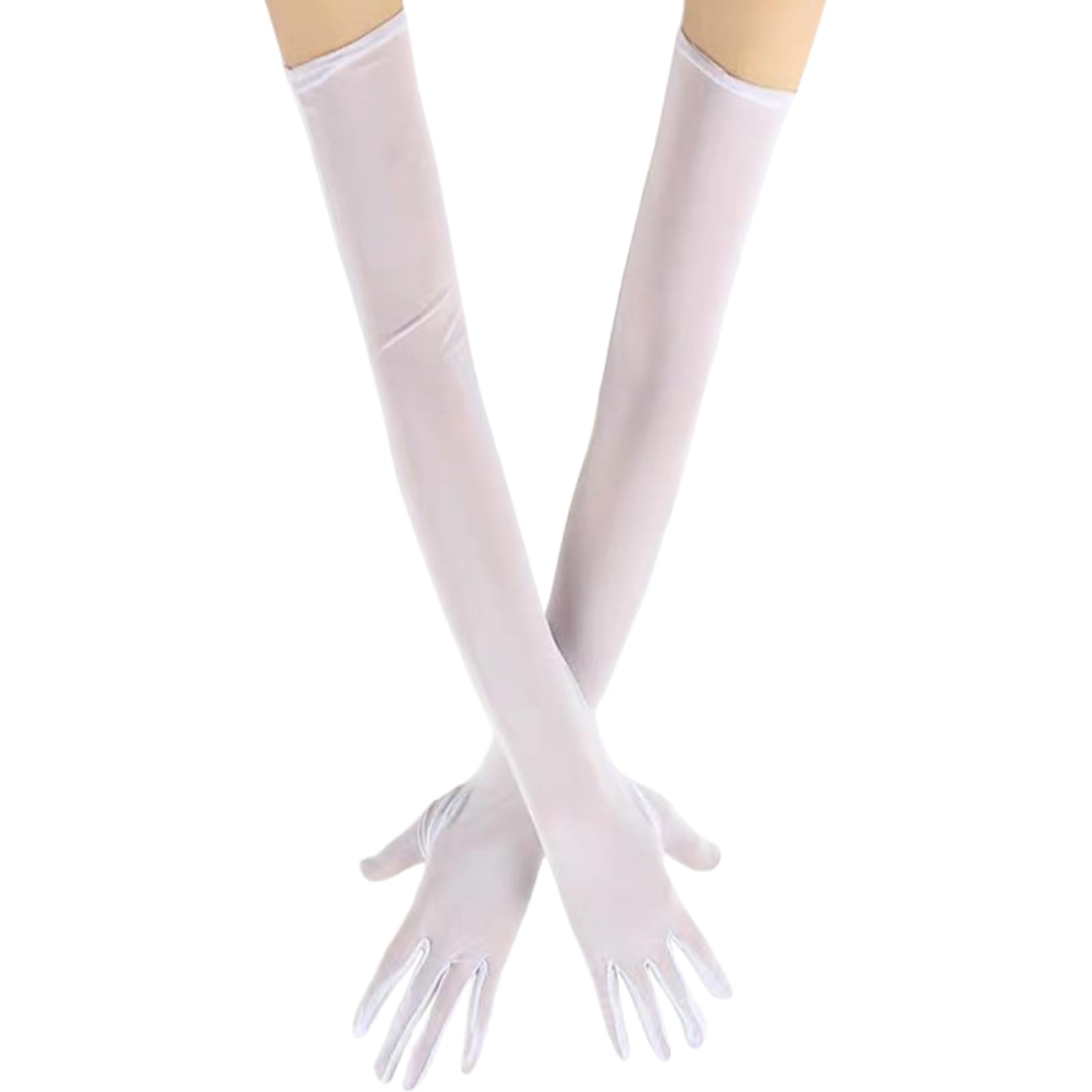 MICFENY Stylish Extended Arm Gloves Sheer Tulle Comfortable Stretchy Arm Sleeves For Women Formal Occasion And Casual Outfit