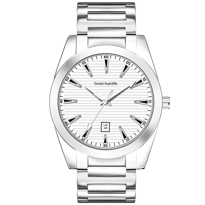 NIJAMRUT Stainless Steel Chain Analog Wrist Watch for Men & Boys (White) (B0D4X5PTL5) Amazon Price History, Amazon Price Tracker