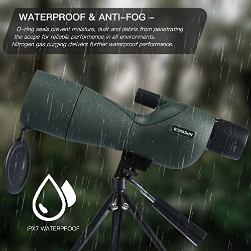 Spotting Scope 25-75x60 ED Glasses, HD Dual Focus Spotting scopes, BAK4 FMC Spotter Scopes, Gifts for Target Shooting Bird Watching Hunting Archery Wildlife Viewing - Image 6