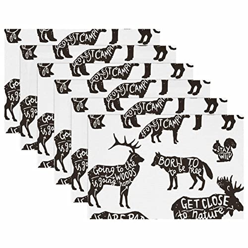 Sets de table antidérapants lot de 6 animaux résistants - 6