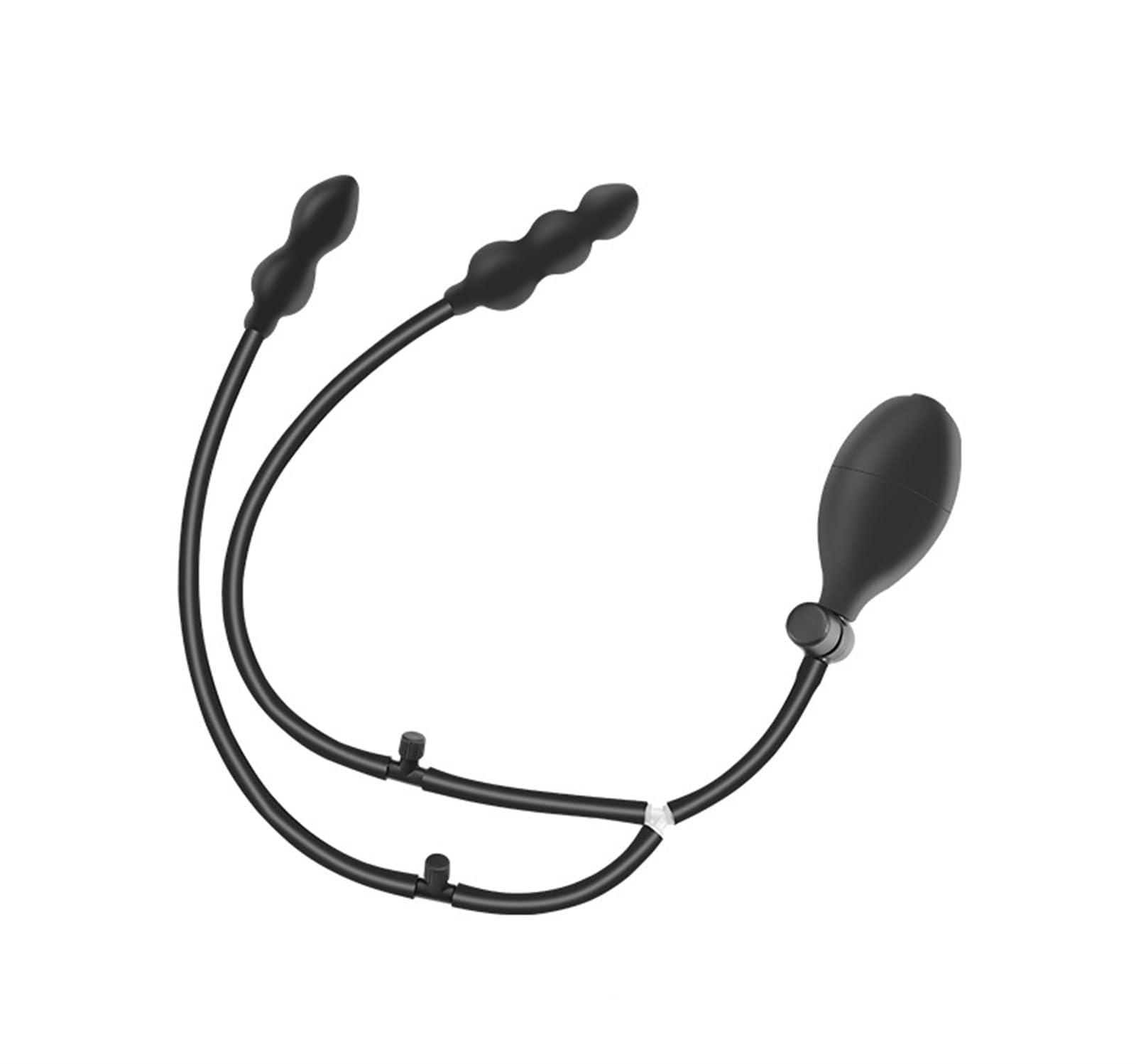 Tapón anal inflable de doble extremo con cuentas de sierra para estimulación del punto G, juguete sexual para mujeres y hombres.
