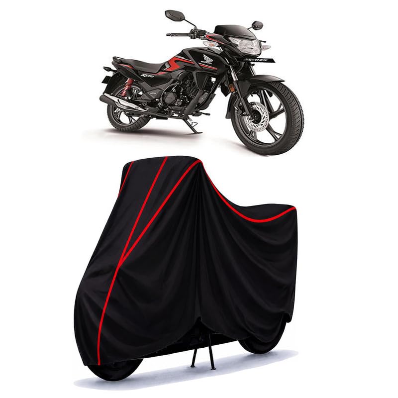 Image of Sp 150 BS6 Water Resistant Bike Cover for All Motorcycles & Rain | Heavy Duty Taffeta Fabric | UV Protection, Dustproof, Scratchproof | All Weather Two Wheeler Body Cover with Elastic Bottom
