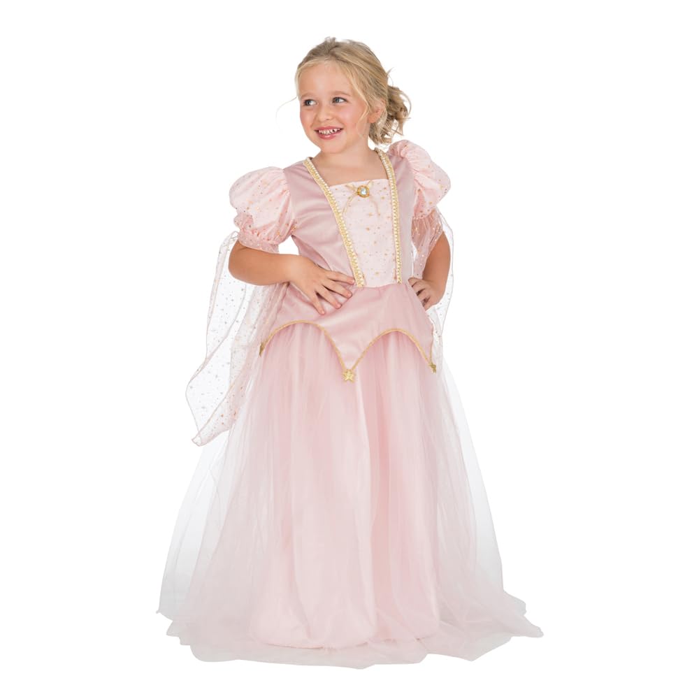 Chaks - Abito da principessa per bambine, costume da principessa rosa | Abito lungo, tulle e dettagli decorativi, Carnevale e cosplay, feste di compleanno per bambini, mondo delle fiabe