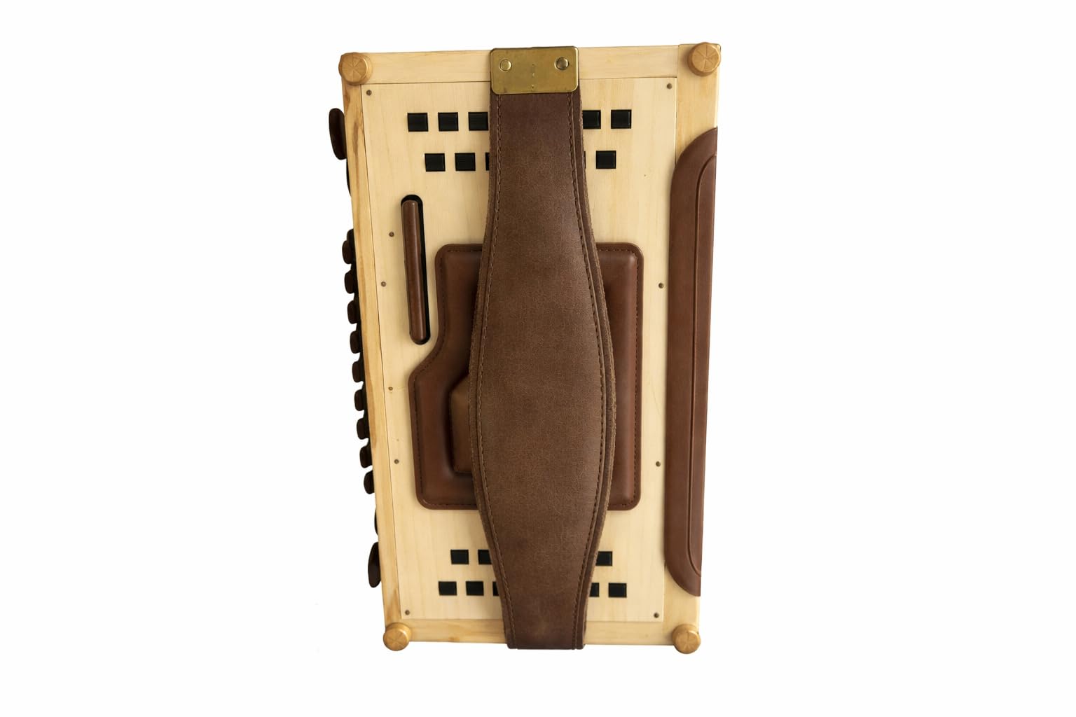 Steirische Harmonika Bassbodenleder hellbraun – Variante 1 mit Ledereinsatz – Echtleder Ersatzteil für Bassboden, passgenau & robust – Zubehör für Harmonika, Handarbeit, traditionell
