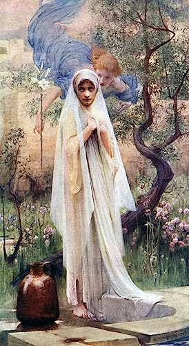 Tableau graffiti l'Annonciation d'Arthur Hacker 60x90cm pour salon moderne