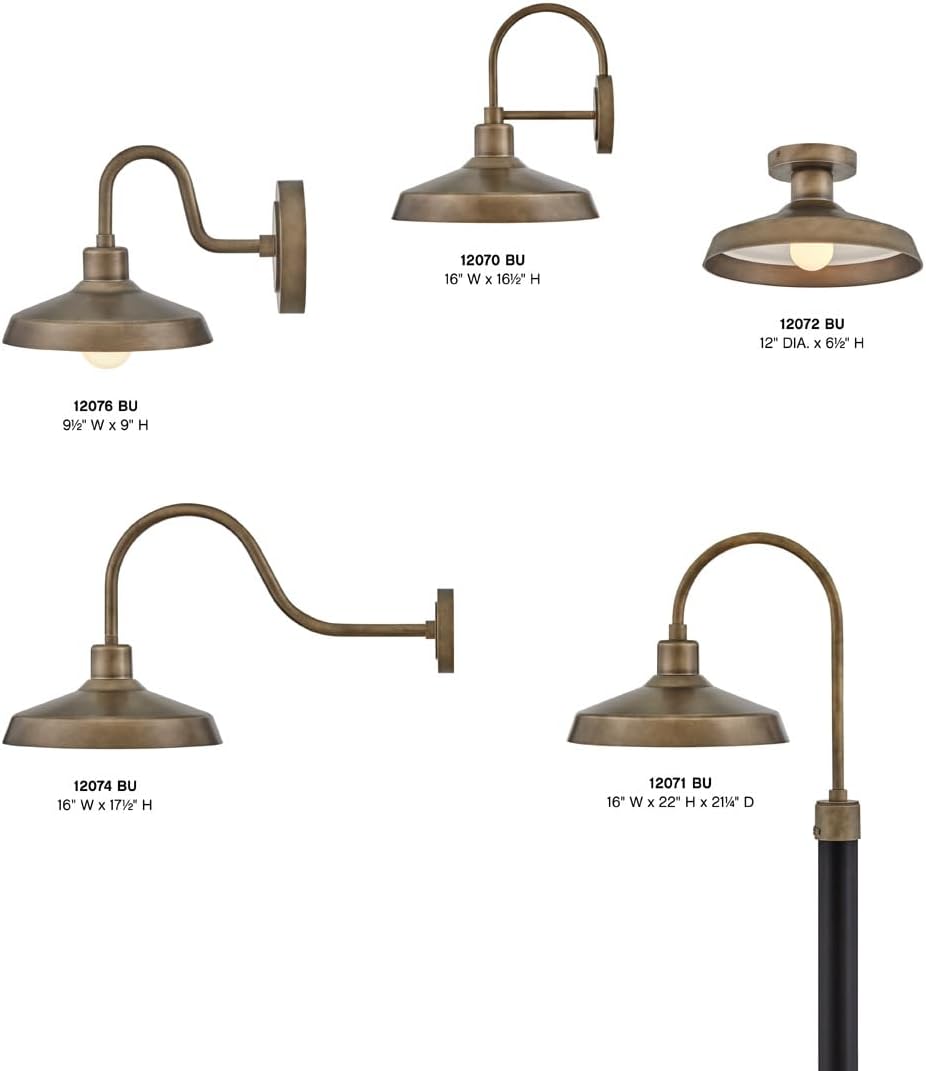 Hinkley Forge 12076BK Small Outdoor Wall Mount Lantern Light- Compact Farmhouse Style, Anti-Fading Finish, Composite Material, Burnished Bronze