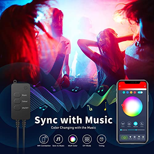 Frankever Easter Decorations 32.8Ft Bluetooth Led String Lights With App And Remote Control,Ip65 Waterproof&Music Sync Color Changing Valentine's Day Decorations For Holy Celebration,Party Home Patio #TOP5