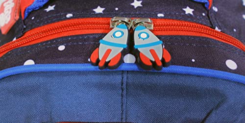 Mochila Bolsa Reforçada Escolar 3D Infantil Menino Foguete Rodinha Costas Lancheira Estojo