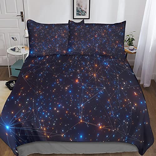 BUKISA Constellation 3D Parures De Lit Zodiac Housse De Couette,Facile À Nettoyer Microfibre avec Fermeture Éclair Convient Aux Garçons Et Aux Filles...