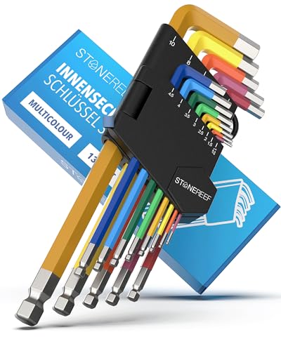 Stone Reef Set Di Chiavi A Brugola Esagonale, 13 Pezzi, Con Testa Sferica, 1,27 – 10 Mm, Set Di Chiavi Esagonali, Set Di Chiavi Esagonali Per Artigian