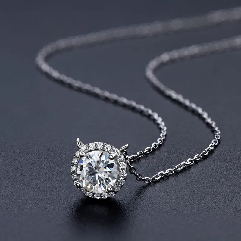 Collier moissanite vvs1 argent 925 anti-ternissement durable