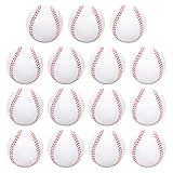 Heylcm Soft Baseballs 9 Inch, 15 Pcs Foam Batting Practice Hitting Training Softballs Colored Baseballs with Drawstring Bag for Indoor Outdoor Kids Teenager (White)