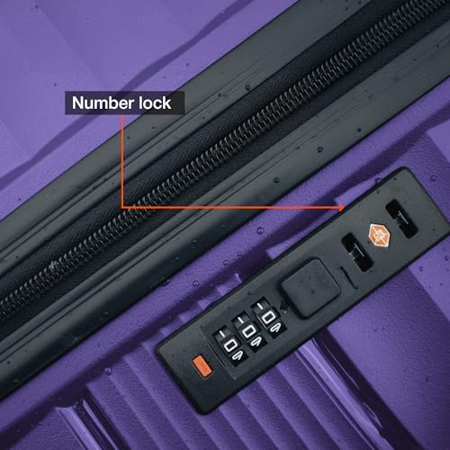 Image of Nasher Miles Mumbai Hard-Sided Polypropylene 8 Wheels Double Spinner Cabin Luggage Purple 20 inch |55cm Trolley Bag,Small