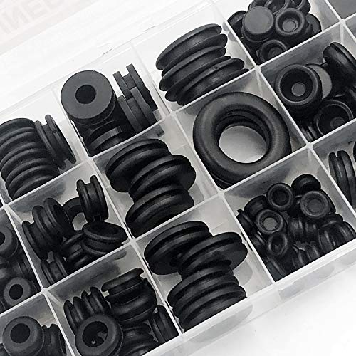 image for ISPINNER 150pcs Rubber Grommet Assortment Kit, 18 Sizes Electrical Con
