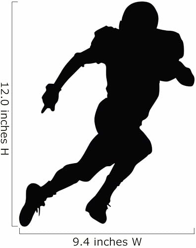 Miniatura 2 de Wallmonkeys WM269316 - Calcomanía de pared con silueta de fútbol para correr (12 pulgadas de alto x 9 pulgadas de ancho)