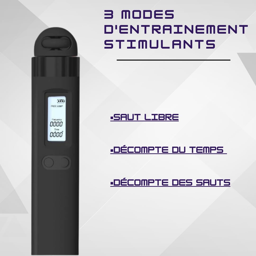 Corde à Sauter Connectée sans Fil avec Compteur Calories & Application – Rechargeable USB-C, Corde Fitness Réglable pour Entraînement Maison, Cardio, CrossFit, HIIT – Homme Femme Enfant