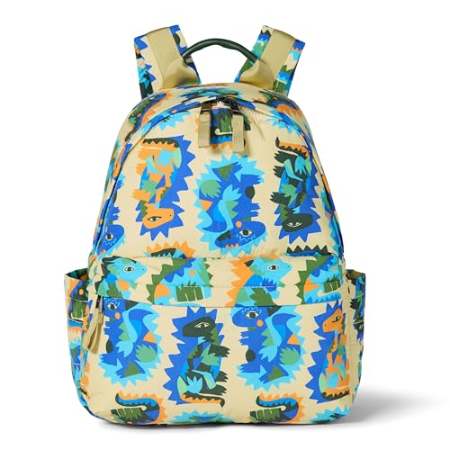 Amazon-Essentials-Unisex-Kids-Nylon-School-Backpack-Sand-Crazy-Dinos-One-Size Amazon Essentials Unisex Kids' Nylon School Backpack, Sand Crazy Dinos, One Size - Image 1