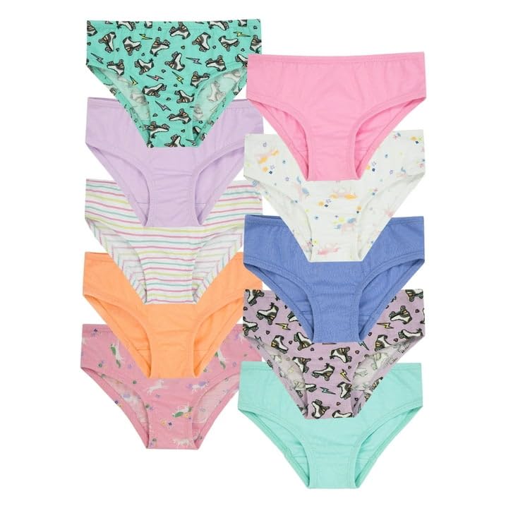 Toddler Girl's Hipster Underwear, 10-Pack, Sizes 4T-5T - They Also Come With A Tag-free Label For Added Comfort, Material: 95% BCI Cotton/5% Spandex