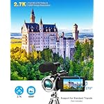 Video Camera Camcorder HD 2.7K 36MP Video Recorder Camera Vlogging Camera for YouTube Video Camera Camcorders for Kids with 3.0" LCD Screen and 32G SD Card - Image 2