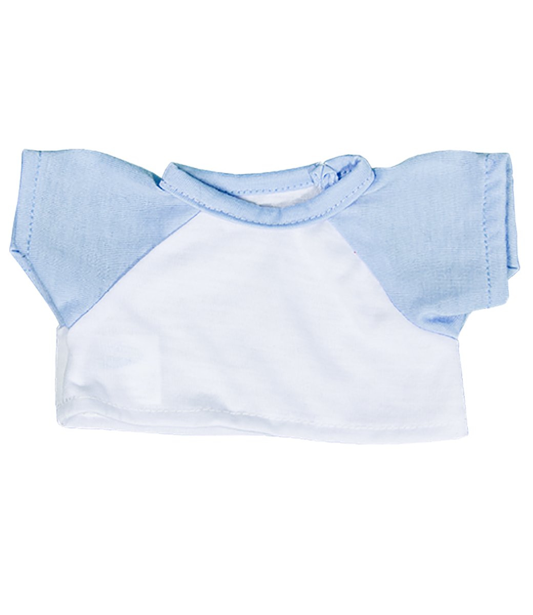 White Tee w/Light Blue Sleeve Fits Most 8