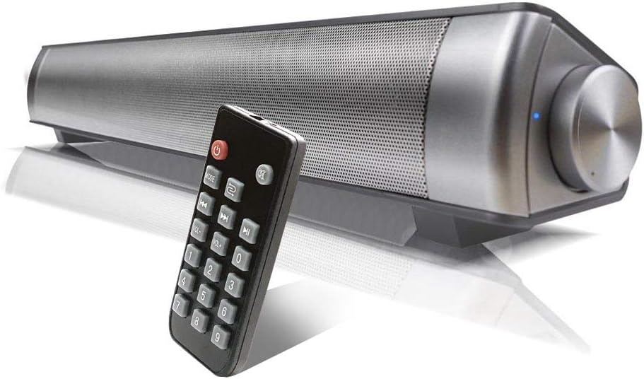 TV Sound Bar Wireless Bluetooth Speaker Soundbar LP-08 Channel 2.0 with Built-in Subwoofer Remote Control Support Optical/AUX/TF Card/USB(Slivery)
