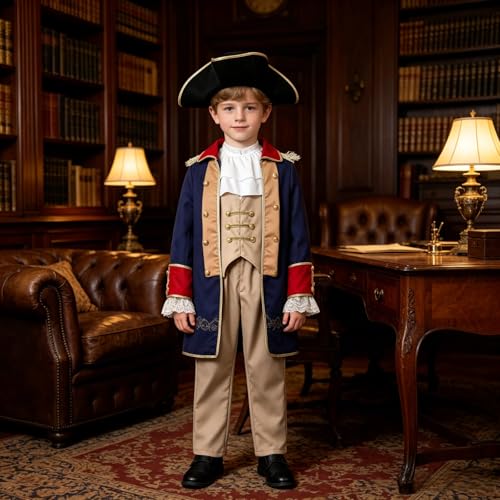Disfraz George Washington para niños 5-6 años azul miniatura 6
