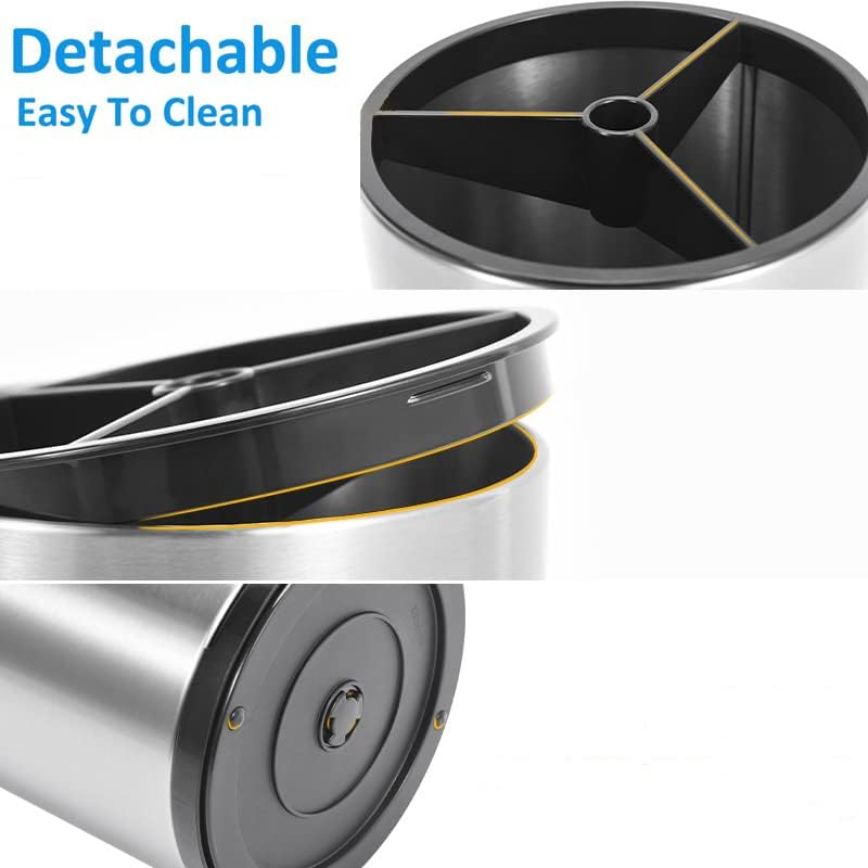 Miniatura 5 de RedCall Soporte para utensilios de cocina de acero inoxidable, soporte giratorio de 360, soporte para cuchara y espátula extragrande, base pesada,