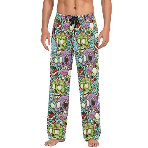 GuoChe Mens Pajama Bottoms Cartoon Zombie Pajama Pants for Men Lounge Pants L