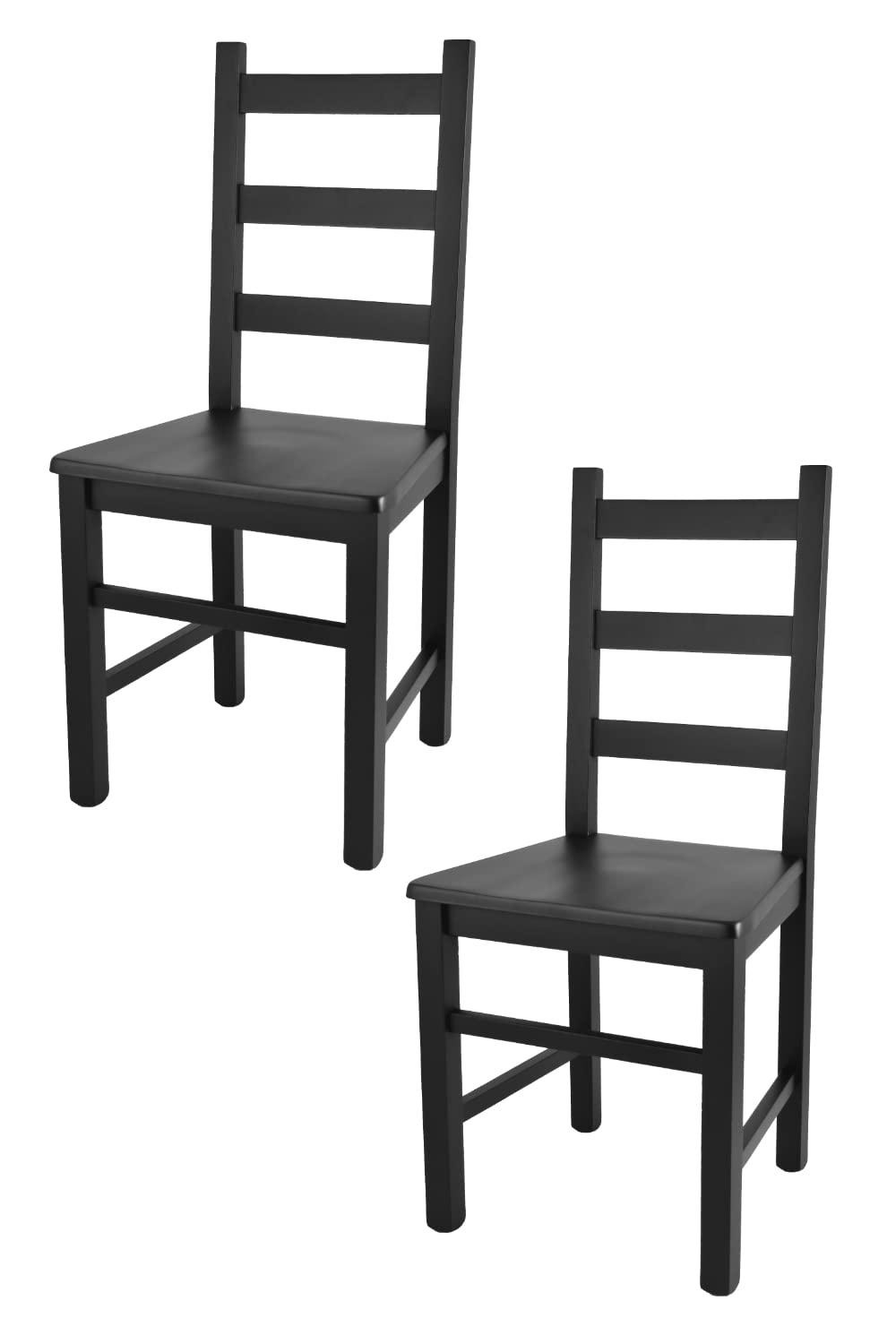 t m c s Tommychairs - Set of 2 chairs RUSTICA suitable for kitchen and dining room, structure in beechwood painted colour black aniline and wooden seat