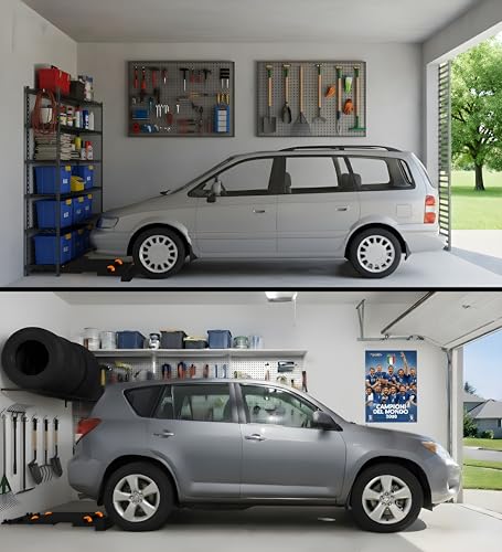 EASYSTOP 1 Verstellbarer Radstopper, GERUCHLOS, Nicht fixiert, schnelle Montage ohne Werkzeug, stoßfestes Plastik. Sicheres und präzises Parken bei niedriger Geschwindigkeit.