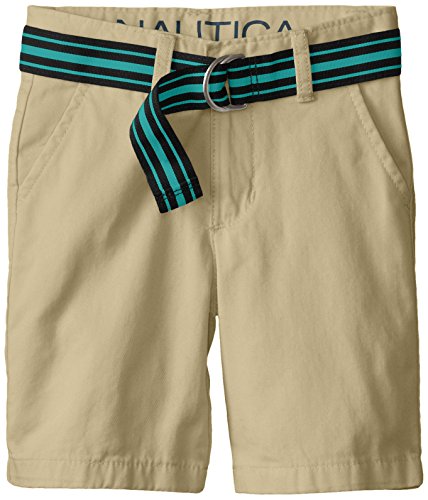 Nautica Little Boys' Classic Belted Flat Front Short, Eh0 Pb Khaki,5 #TOP22