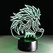 Produktbild 3D Nachtlicht Anime Charakter Illusion Lampe, 7 Farben Nachttischlampe Weihnachts- und Geburtstagsgeschenke für Kinder LED Nachtlicht mit Fernbedienung