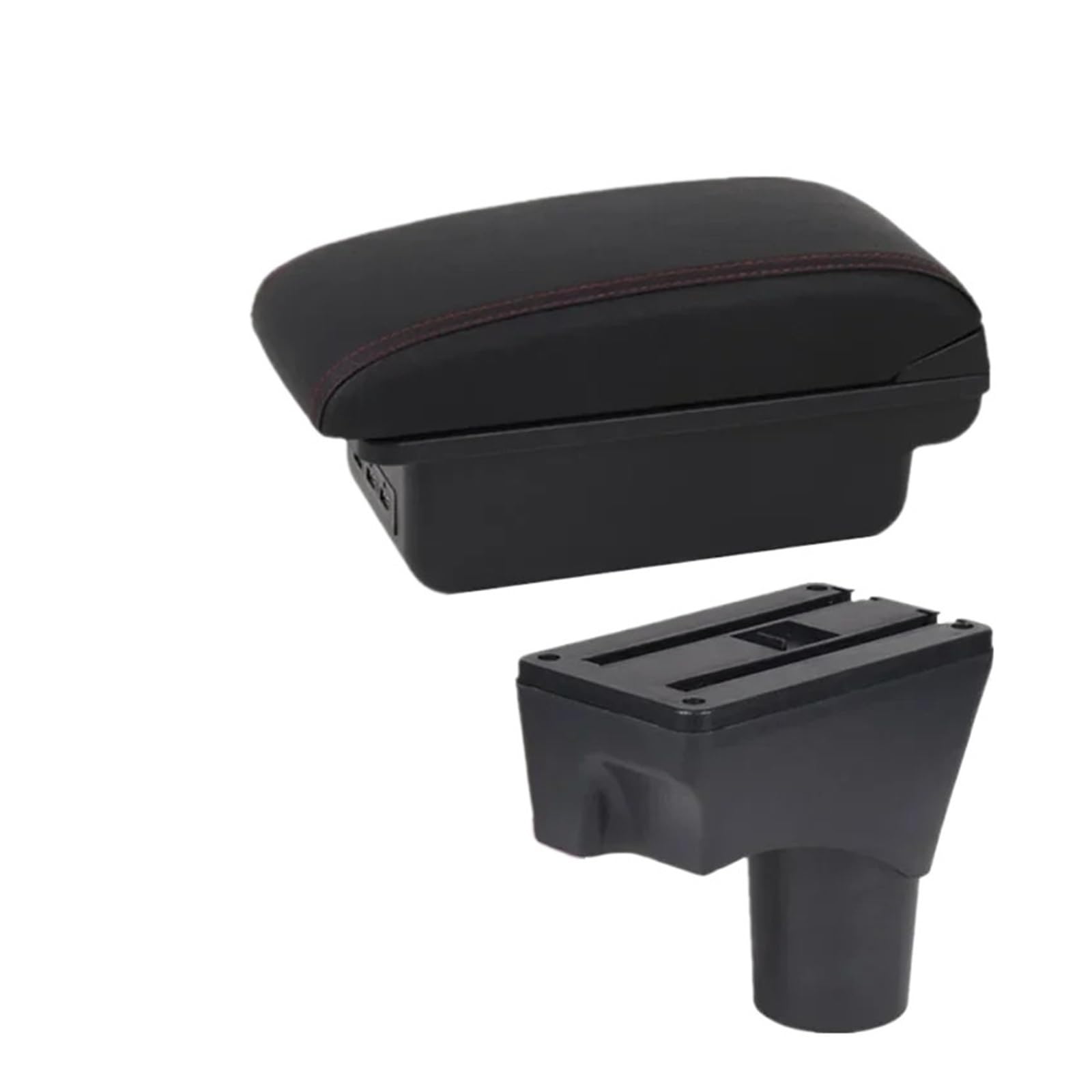 Ggwqoops Car Armrests For Nissan For March For Micra K13 For Sunny 2010-2023 Car Armrest Arm Storage Box Retrofit Parts Accessories Armrest Box(B1 red line 3USB)
