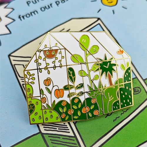 Image of Garden Greenhouse Shed Enamel Pin Badge Accessories - Growth, Garden, Flower, Plant Lapel Pin Brooch